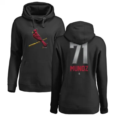 Black Women's Roddery Munoz St. Louis Cardinals Branded Midnight Mascot Pullover Hoodie -