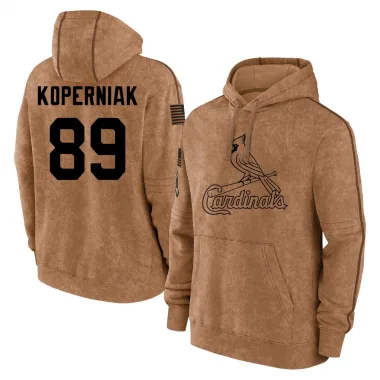 Brown Men's Matthew Koperniak St. Louis Cardinals 2023 Salute to Service Club Pullover Hoodie