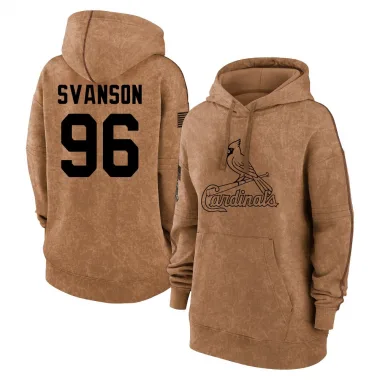 Brown Women's Matthew Svanson St. Louis Cardinals 2023 Salute to Service Pullover Hoodie