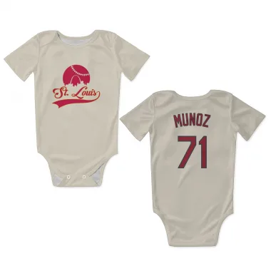 Cream St. Louis Cardinals Roddery Munoz   Newborn & Infant Bodysuit