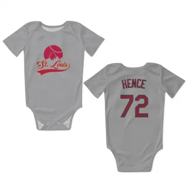 Gray St. Louis Cardinals Tink Hence   Newborn & Infant Bodysuit