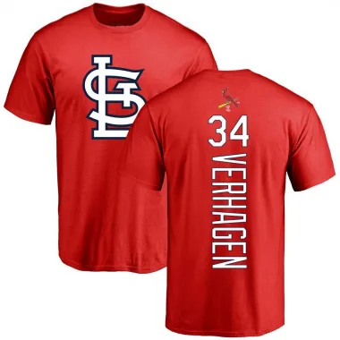 Red Men's Drew VerHagen St. Louis Cardinals Backer T-Shirt -