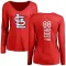 Red Women's Tekoah Roby St. Louis Cardinals Backer Slim Fit Long Sleeve T-Shirt -