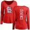 Red Women's Tink Hence St. Louis Cardinals Backer Slim Fit Long Sleeve T-Shirt -